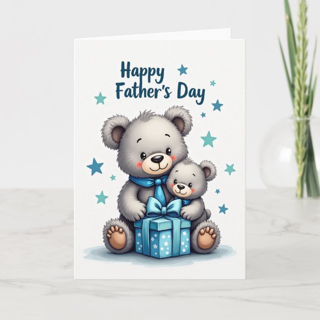 Azure Embrace Fathers Day Card (Front)