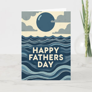 Azure Fathers Day Waves Card