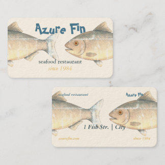 Azure Fin Elegant Fish Restaurant Business Card