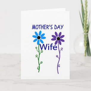 Azure Floral Mothers Day Wife Card