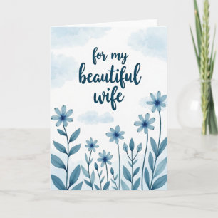 Azure Floral Wife Mothers Day Card