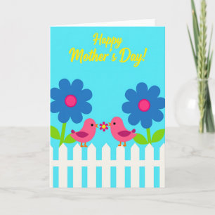 Azure Flower Bird Card