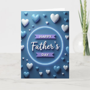 Azure Hearts Fathers Day Card