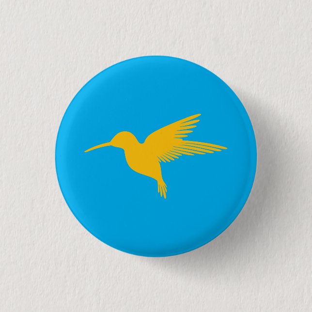 Azure Hummingbird Buttons – Sky-Inspired  (Front)