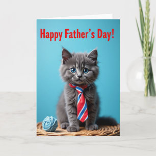 Azure Kitten Fathers Day Card