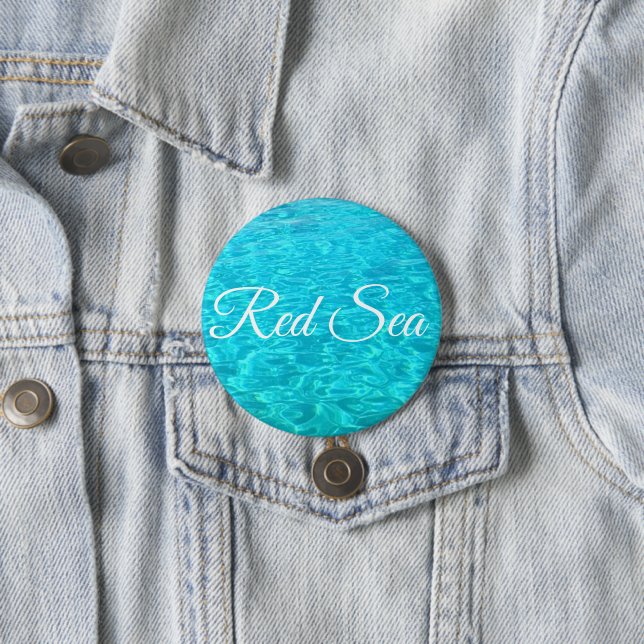 Azure lagoon in Red sea 3 Inch Round Button (In Situ)