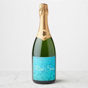 Azure lagoon in Red sea Sparkling Wine Label