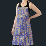 Azure Lattice Mosaic Geometric Pattern 1297 Apron<br><div class="desc">This apron is adorned with an authentic Habatour Creations azure lattice mosaic geometric abstract pattern design. This striking abstract pattern features an intricate lattice of geometric shapes, layered across a rich azure blue background. Warm copper and soft peach diamond accents create a dynamic contrast against cool silver-gray elements, giving the...</div>