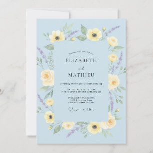 Azure Lemon Poppy Wedding Invitation