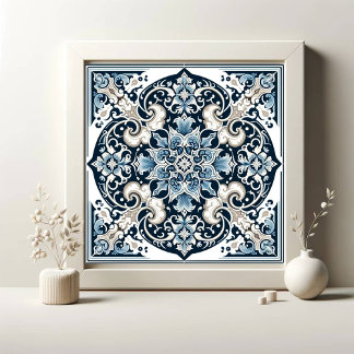 Azure Lotus Majesty Tile