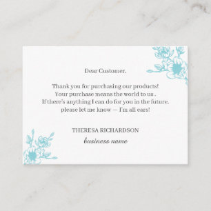 Azure Magnolia Wreath Thank you for your purchase Enclosure Card