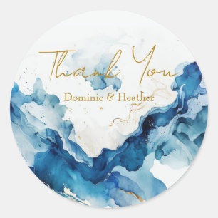 AZURE Marble Dreams Gala Classic Round Sticker