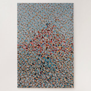 Azure Mosaic Flow Abstract Textured Pattern Jigsaw Puzzle