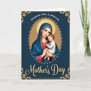 Azure Mother Child Art Card