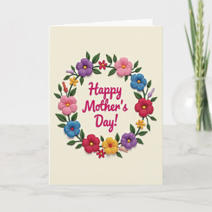 Azure Mothers Day Wreath Card