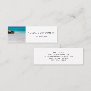 Azure Ocean Sandy Beach Photo Mini Business Card