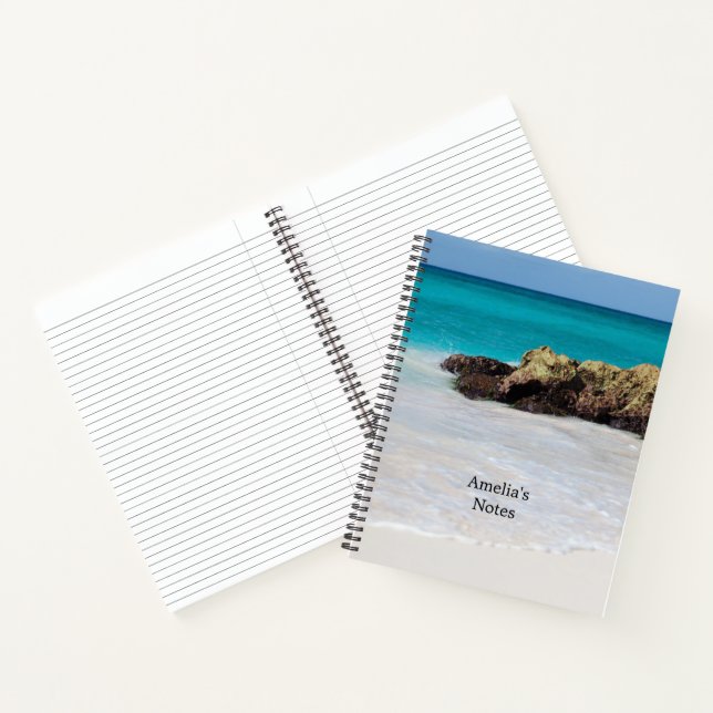 Azure Ocean Sandy Beach Photo Notebook (Inside)