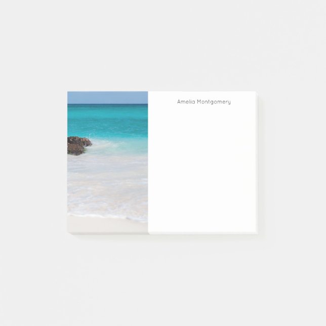 Azure Ocean Sandy Beach Photo Post-it Notes (Front)
