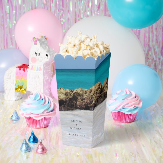 Azure Ocean Sandy Beach Photo Wedding Favor Box (Party)