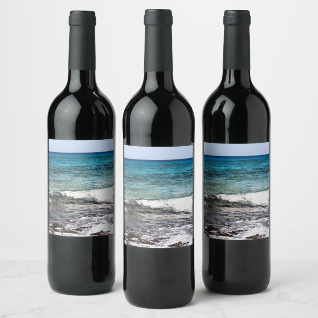 Azure Ocean  Wine Label (Bottles)