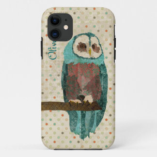 Azure Owl Vintage iPhone Case