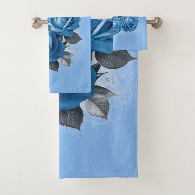 Azure Rose Serenity Bath Towel Set (Insitu)