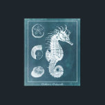 Azure Seahorse Study I Canvas Print<br><div class="desc">Marine Life</div>