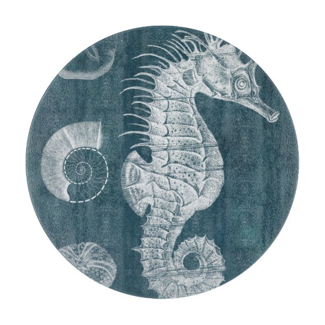 Azure Seahorse Study I Cutting Board (Front)