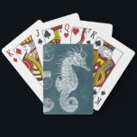 Azure Seahorse Study I Playing Cards<br><div class="desc">Marine Life</div>