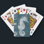 Azure Seahorse Study I Playing Cards<br><div class="desc">Marine Life</div>