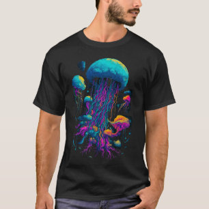 Azure Serenade: Blue Jellyfish T-Shirt