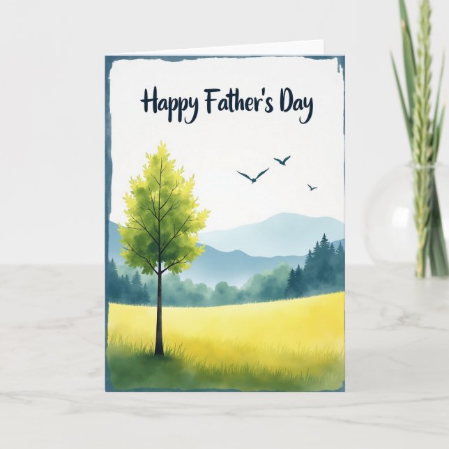 Azure Sky Fathers Day Scene Card (Front)