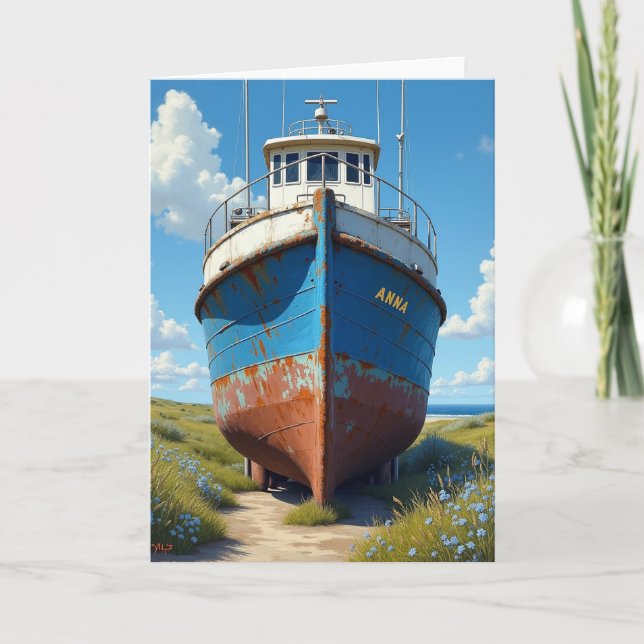 Azure Sky Fathers Day Ship Card (Front)