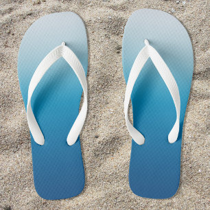 Azure Sky to Ocean Blue Gradient Flip Flops