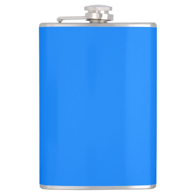 Azure (solid colour) hip flask (Front)