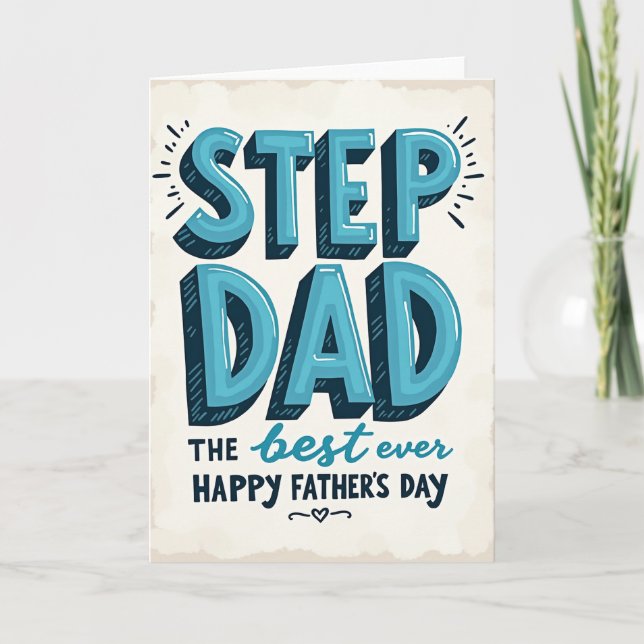 Azure Step Dad Fathers Day Card (Front)