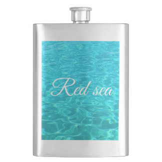 Azure surface water   of Red Sea in Egypt Hip Flask