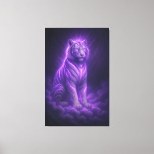 Azure Thunder White Tiger – Skyborn Majesty Canvas Print