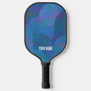 Azure Tides – Oceanic Abstract Geometry Pickleball Paddle