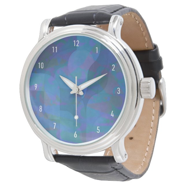 Azure Tides – Oceanic Abstract Geometry Watch (Angled)