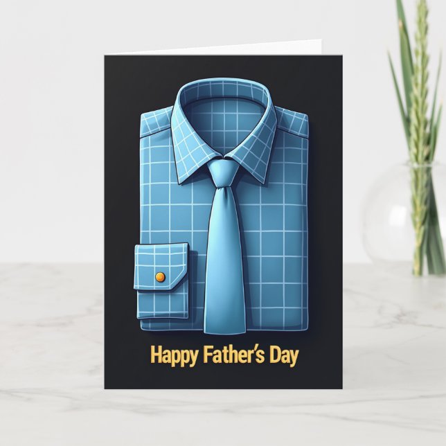 Azure Tie Fathers Day Card (Front)