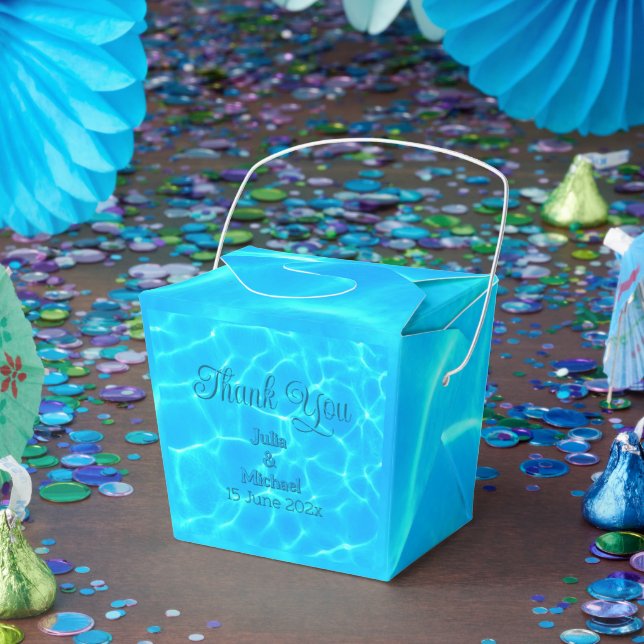  Azure Turquoise Bleu Water Reflection Minimalism Favor Box (Party)
