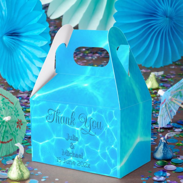  Azure Turquoise Bleu Water Reflection Minimalism Favor Box (Party)