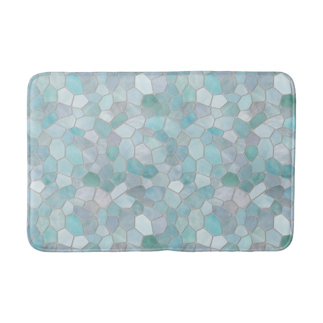 Azure Verdigris Mosaic Bath Mat (Front)
