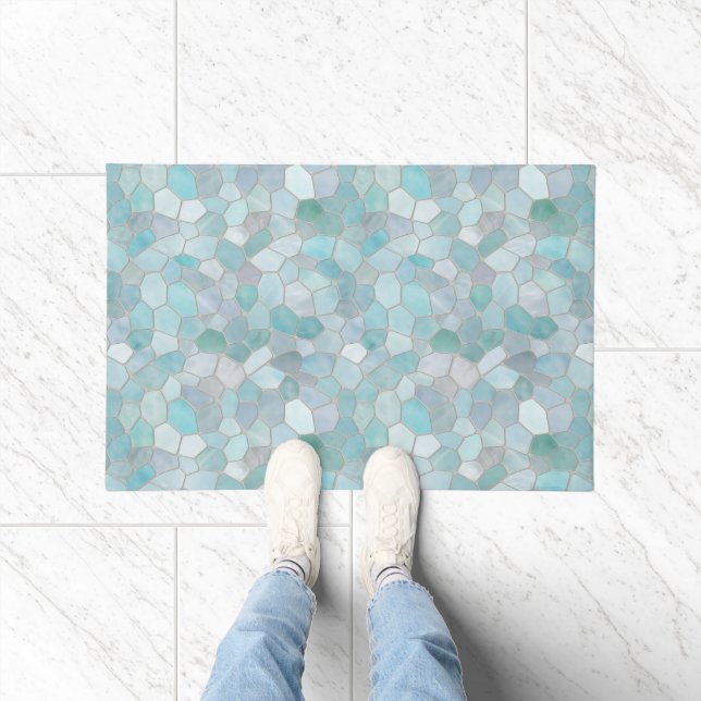 Azure Verdigris Mosaic Doormat (Indoor)