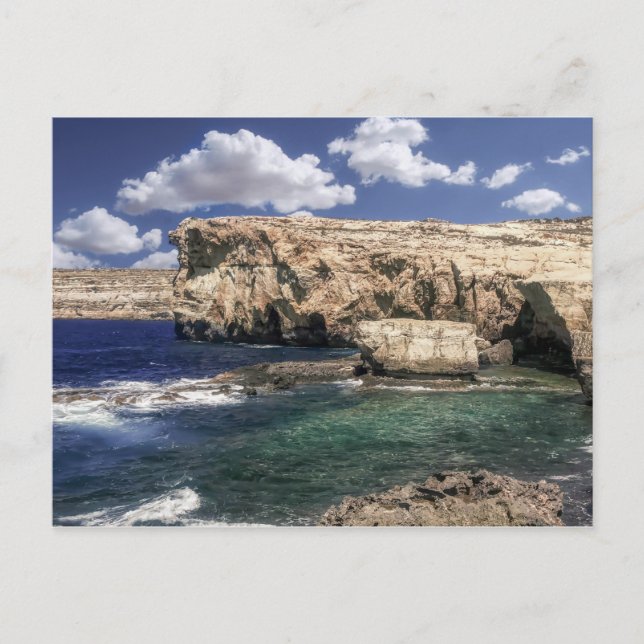 Azure Window Attraction In Gozo Island Postcard (Front)