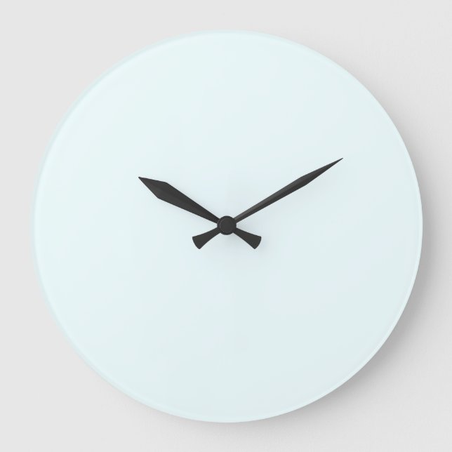 Azure (X11/web colour) (solid colour) Large Clock (Front)