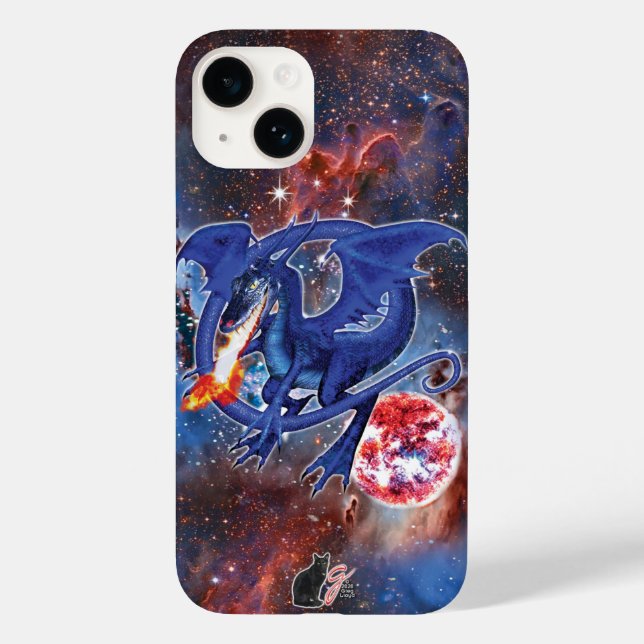 Azurite Cosmic Dragon Case-Mate iPhone Case (Back)
