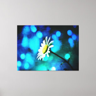 Azurite Malachite Daisy Wrapped Canvas