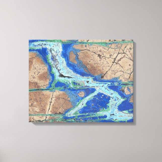 Azurite Malachite Stone on Wrapped Canvas (Front)